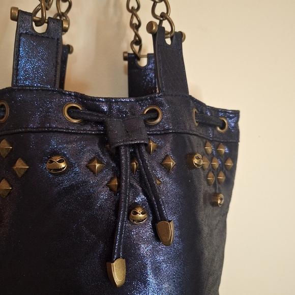 Disney Nightmare Before Christmas dark blue metalic bucket bag - Picture 3 of 11